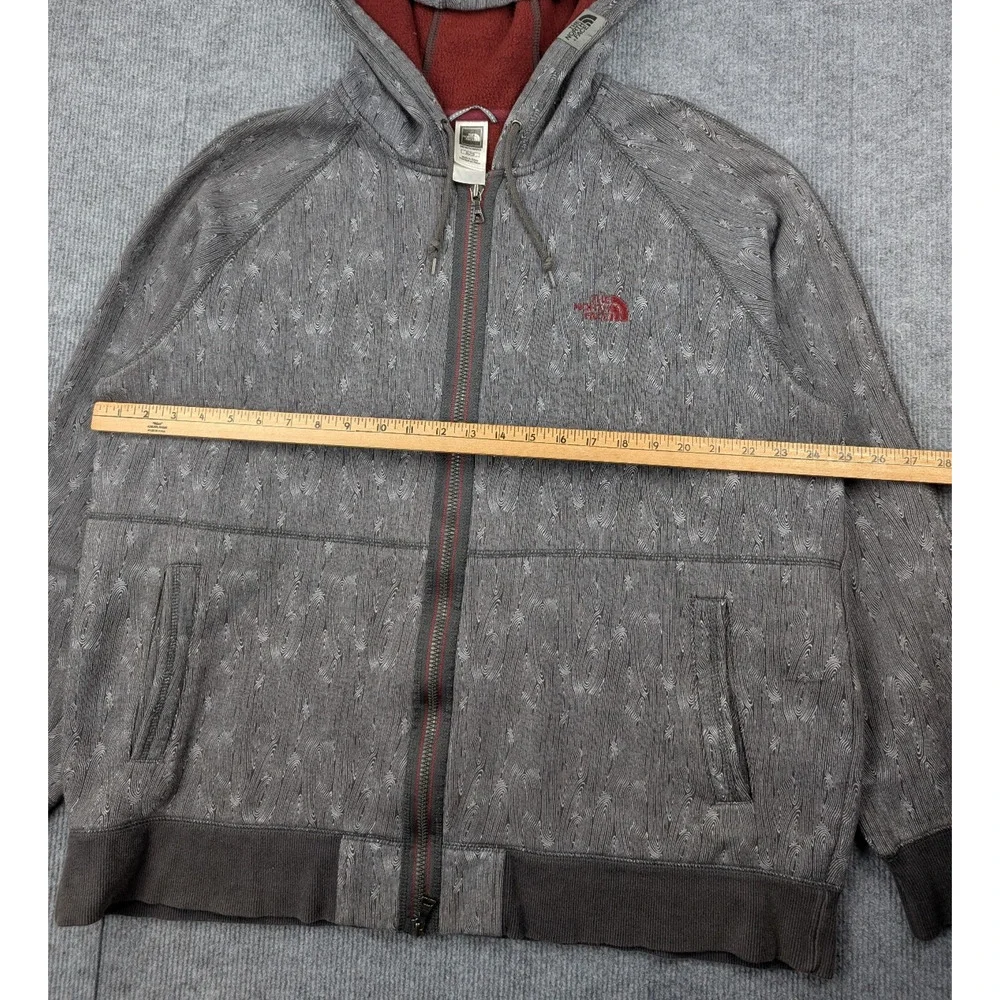 The North Face Hoodie Men XL Vintage Double Zip Y2K All Over Print Outdoor Skate